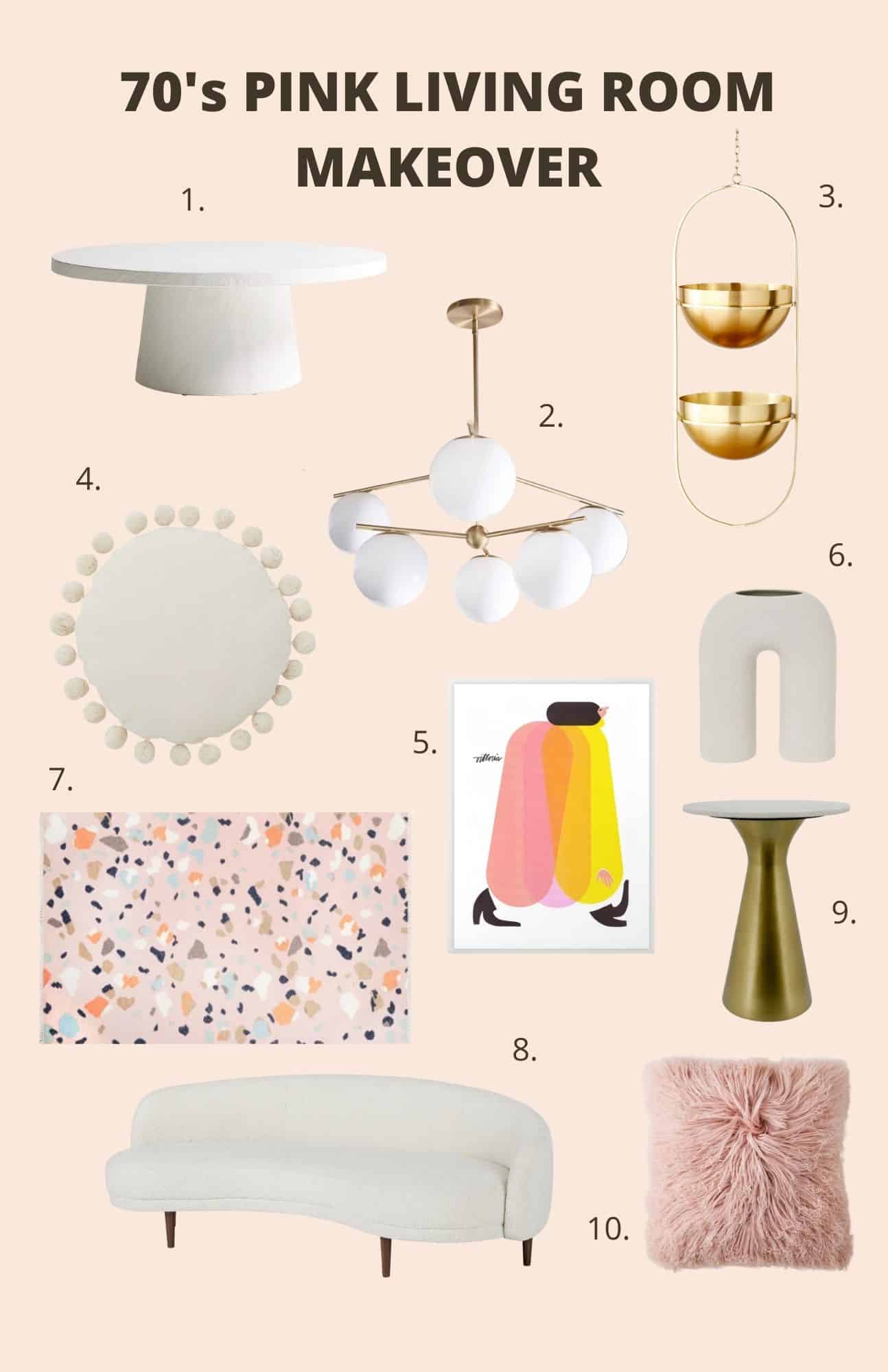collage of different items in living room