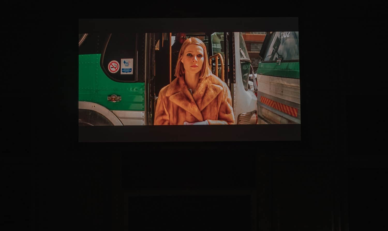 projector screen at night