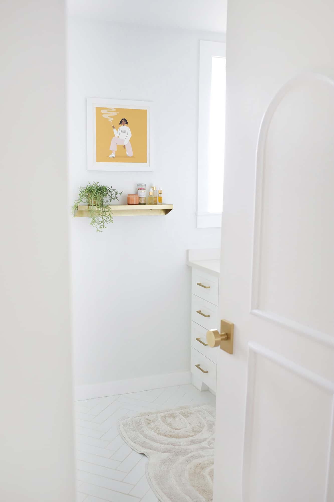 view into bathroom from hallway