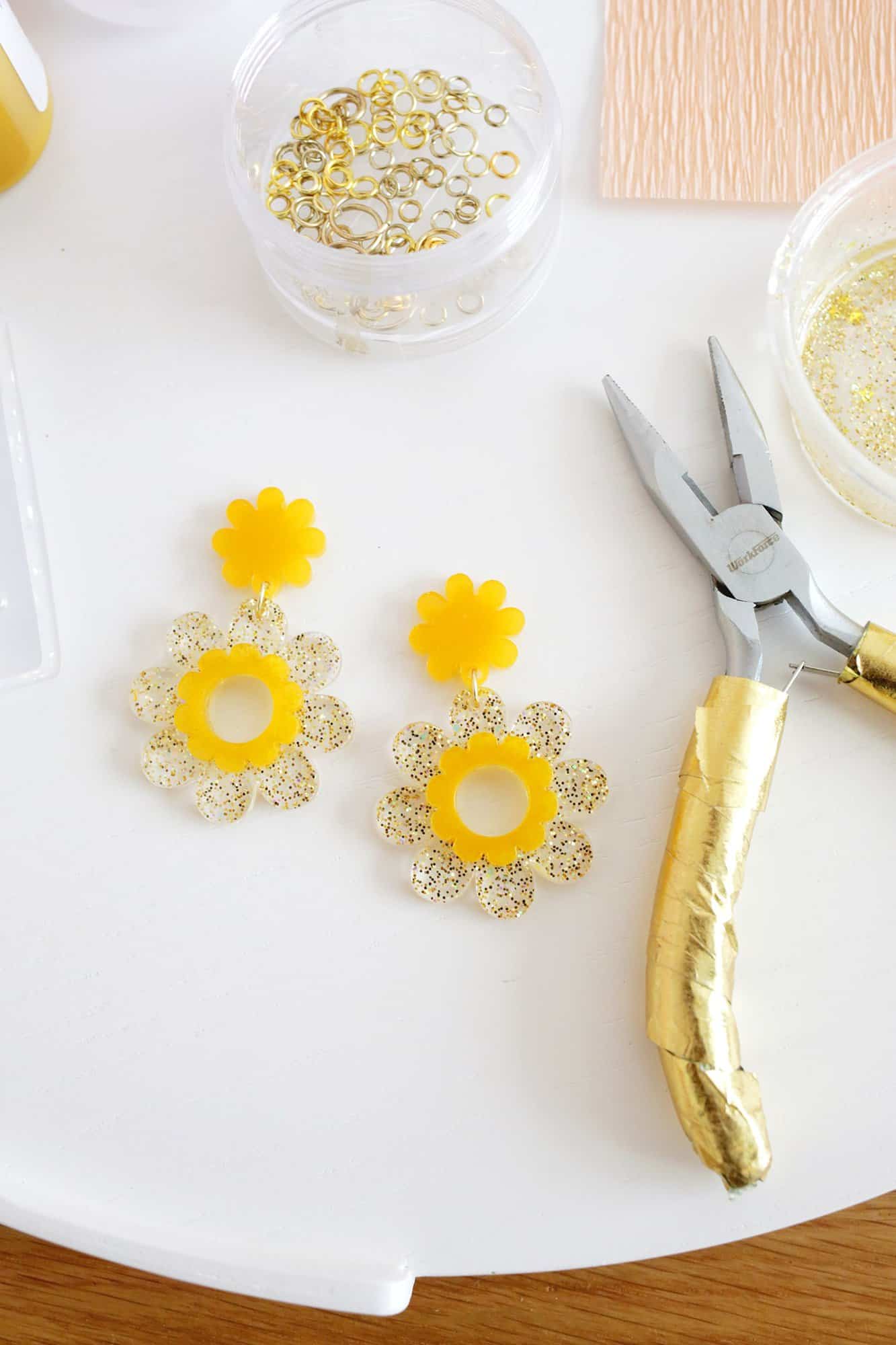 attaching parts of earrings with jump rings
