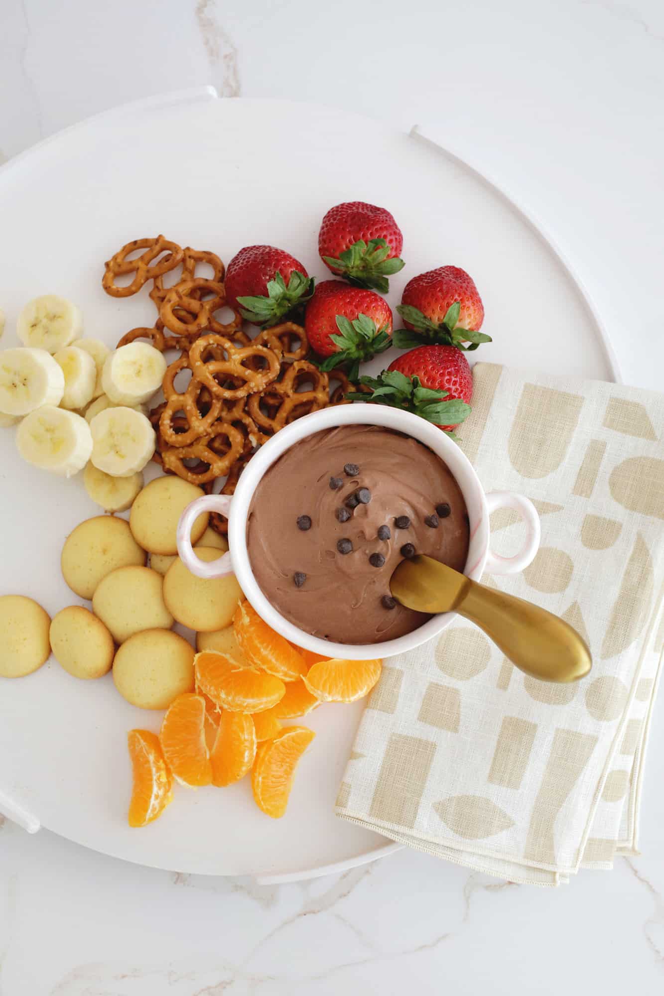 Chocolate Cream cheese fruit dip